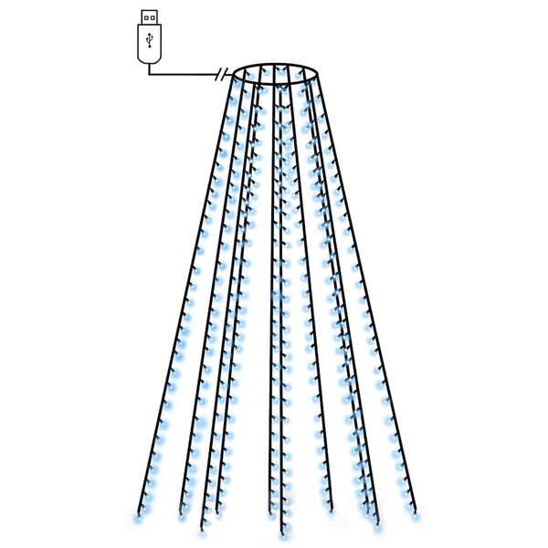 vidaXL Sveteln&aacute; sieť na vianočn&yacute; stromček 300 LED, modr&aacute; 300 cm
