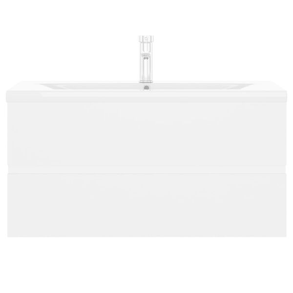 vidaXL Skrinka so vstavan&yacute;m um&yacute;vadlom biela kompozitn&eacute; drevo