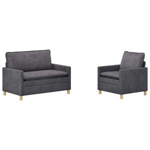 vidaXL Sada pohoviek 2 pcs Tmavosiv&aacute; Polyester