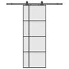 vidaXL Posuvn&eacute; dvere s kovan&iacute;m čierne 76x205 cm ESG sklo