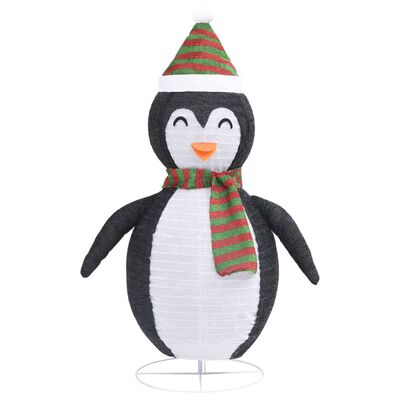 vidaXL Ozdobná vianočná figúrka tučniaka LED luxusná látka 60cm