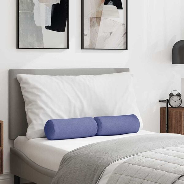 vidaXL Podložkov&eacute; vank&uacute;&scaron;e 2 pcs Modr&aacute; dž&iacute;novina &Oslash; 15 x 40 cm l&aacute;tka