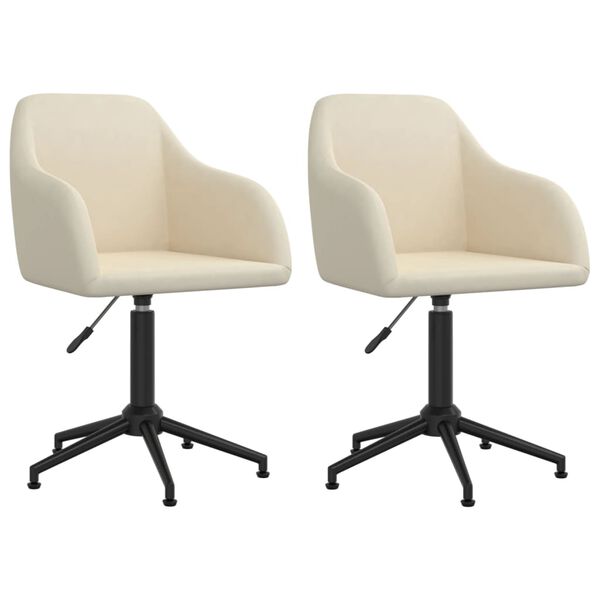 vidaXL Otočn&eacute; jed&aacute;lensk&eacute; stoličky 2 ks kr&eacute;mov&eacute; zamatov&eacute;