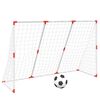 vidaXL Detsk&eacute; futbalov&eacute; br&aacute;nky s loptami 2v1 biele 184x64x124 cm