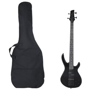 vidaXL Elektrick&aacute; basgitara pre začiatočn&iacute;ka s ta&scaron;kou čierna 4/4 46"