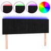 vidaXL Čelo postele s LED čierne 144x5x78/88 cm zamat