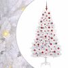 vidaXL Umel&yacute; Skl&aacute;pac&iacute; Vianočn&yacute; Stromček Biela 180 cm PVC a oceľ