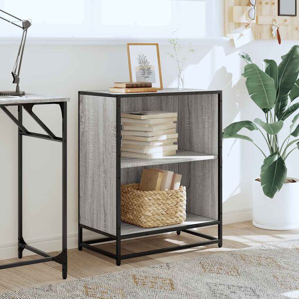 vidaXL Knižnica sivý dub sonoma 60x35x76 cm kompozitné drevo