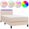vidaXL Boxspring posteľ matrac a LED kapuč&iacute;nov&aacute; 90x200 cm umel&aacute; koža