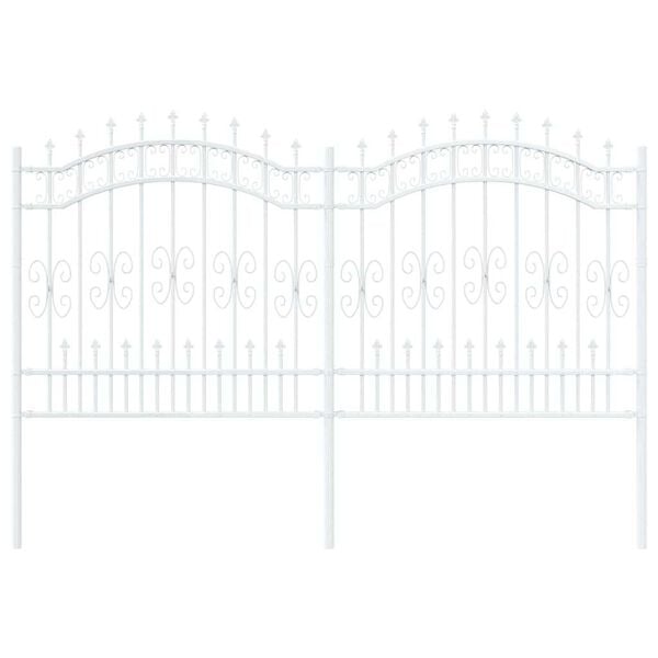 vidaXL Záhradný plot Biela 240 x 165 cm Povrchovo upravená oceľ