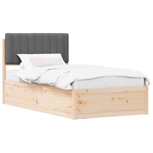 vidaXL R&aacute;m postele s čal&uacute;nen&yacute;m čelom Tmavo &scaron;ed&aacute; 100 x 200 cm