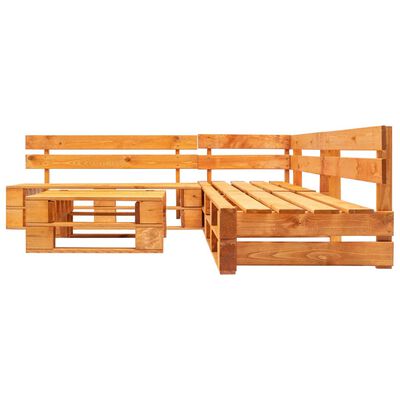 vidaXL 4-dielna záhradná sedacia súprava z paliet, drevo, medovo hnedá