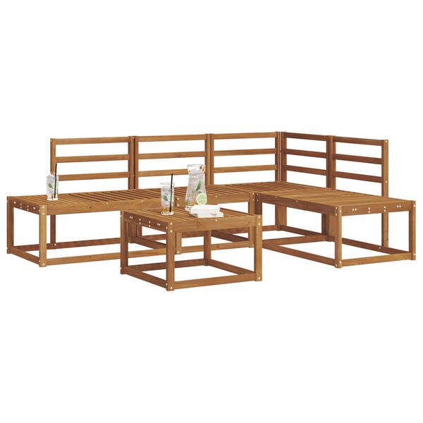 vidaXL Z&aacute;hradn&aacute; s&uacute;prava gaučov 5 Kus Pr&iacute;rodn&aacute; Pevn&eacute; ak&aacute;ciov&eacute; drevo