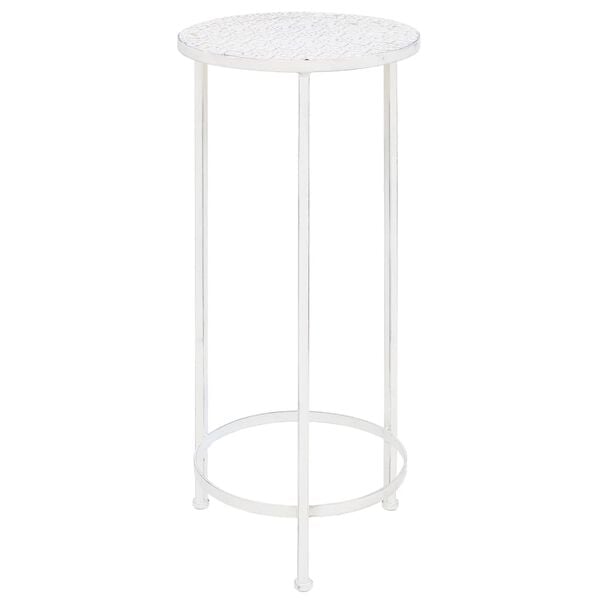 vidaXL Sada 3 stojanov na kvetin&aacute;če, vintage, kov, starožitn&aacute; biela