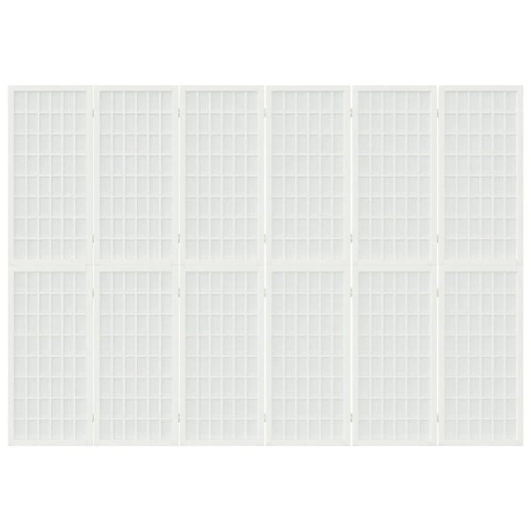 vidaXL Skladací paraván s 6 panelmi, japonský štýl 240x170 cm biely