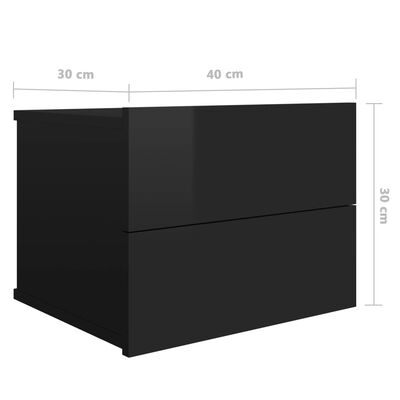 vidaXL Nočné stolíky 2 ks, lesklé čierne 40x30x30 cm, kompozitné drevo