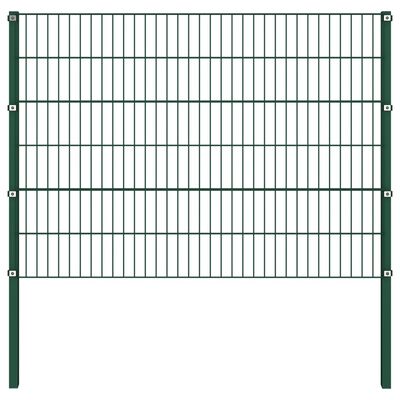 vidaXL Plotový panel so stĺpikmi, železo 10,2x1,2 m, zelený