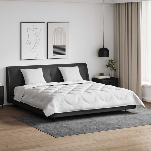 vidaXL Paplón s vankúšom 3 pcs Biela Mikrovlákno