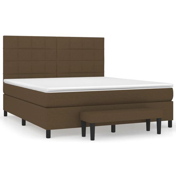 vidaXL Boxspring posteľ s matracom tmavohned&aacute; 180x200 cm l&aacute;tka