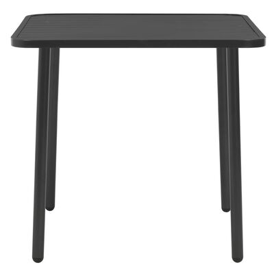vidaXL Záhradný stôl, tmavosivý 80x80x72 cm, oceľ