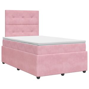 vidaXL Posteľ boxspring s matracom Ružov&aacute; 120 x 200 cm Zamat