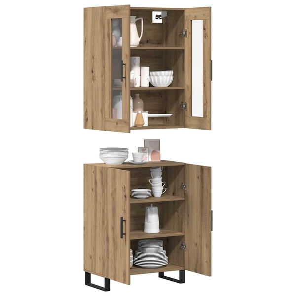 vidaXL Highboard 2 pcs dub artisan Kompozitn&eacute; drevo