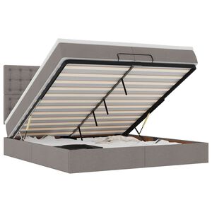 vidaXL Osmansk&yacute; r&aacute;m postele s matracmi sivohned&aacute; 200x200 cm l&aacute;tka