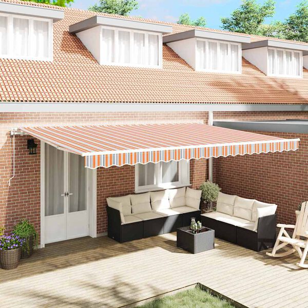 vidaXL Zatemniteľná markíza Viacfarebný 500 × 300 cm Textil a kov