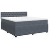 vidaXL Posteľn&yacute; r&aacute;m boxspring s matracom tmavosiv&yacute; 200x200 cm zamat