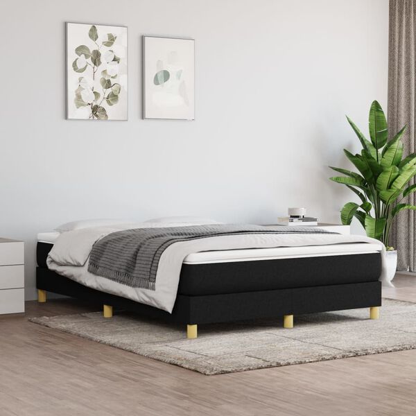vidaXL Boxspring posteľ s matracom čierny 140x190 cm látka