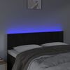 vidaXL Čelo postele s LED čierne 144x5x78/88 cm zamat
