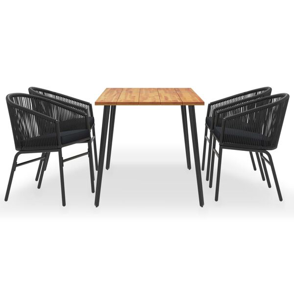 vidaXL 5-dielna vonkaj&scaron;ia jed&aacute;lensk&aacute; s&uacute;prava ak&aacute;ciov&yacute; mas&iacute;v a PVC ratan