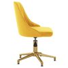vidaXL Otočn&aacute; jed&aacute;lensk&aacute; stolička žlt&aacute; zamatov&aacute;