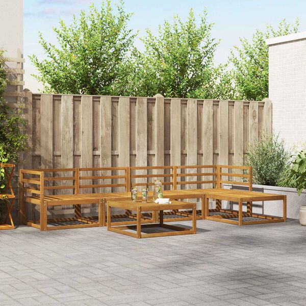 vidaXL Z&aacute;hradn&aacute; s&uacute;prava gaučov s vank&uacute;&scaron;om 6 pcs Pr&iacute;rodn&aacute; a antracitov&aacute;