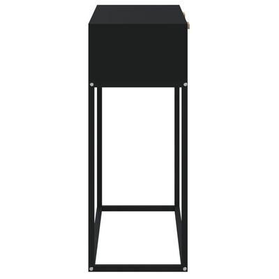 vidaXL Konzolový stolík čierny 80x30x75 cm kompozitné drevo a železo