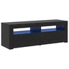 vidaXL TV skrinka s LED svetlami, čierny dub 120x35x40 cm, umel&eacute; drevo