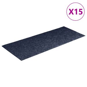 vidaXL Schodov&eacute; rohože, samolepiace, 15 ks, 60x25 cm, sivo-modr&eacute;, obdĺžnikov&eacute;
