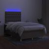 vidaXL Boxspring posteľ s matracom a LED sivohned&aacute; 120x190 cm l&aacute;tka