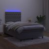 vidaXL Boxspring posteľ s matracom a LED, tmavosiv&aacute; 120x190 cm, zamat