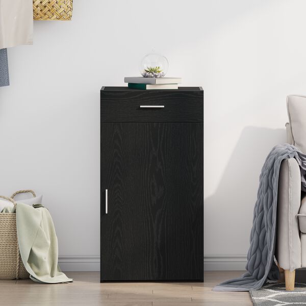 vidaXL Serv&iacute;rovacia skriňa so z&aacute;suvkou Čierny dub 50 x 42,5 x 93 cm