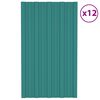 vidaXL Strešné panely 12 ks pozinkovaná oceľ zelené 80x45 cm