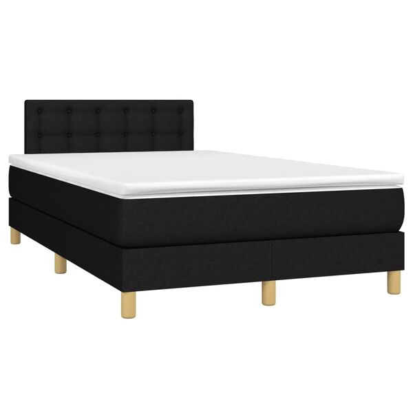 vidaXL Boxspring posteľ s matracom a LED, čierna 120x190 cm, l&aacute;tka