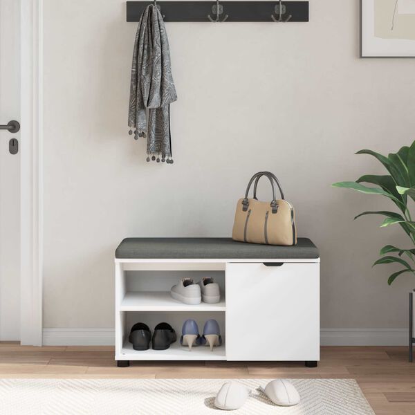 vidaXL Predsieňov&aacute; lavica s vank&uacute;&scaron;om Biela 80 x 38 x 46 cm