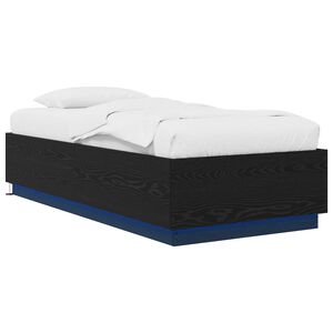vidaXL Posteľov&yacute; r&aacute;m s LED Čierny dub 80 x 200 cm Kompozitn&eacute; drevo