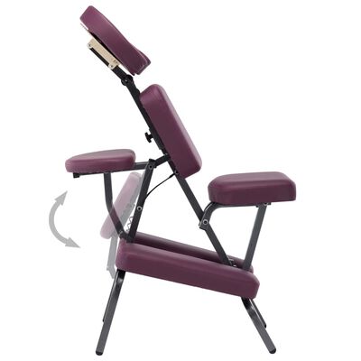 vidaXL Masážna stolička, umelá koža, burgundská červená 122x81x48 cm