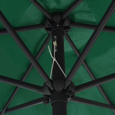 vidaXL Vonkajší slnečník s hliníkovou tyčou zelený 270x246 cm