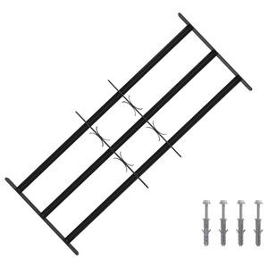 vidaXL Zabezpečovacia mriežka na okn&aacute; s 3 priečkami 3 ks 63-114 cm