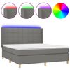vidaXL Posteľ boxsping s matracom a LED tmavosiv&aacute; 160x200 cm l&aacute;tka