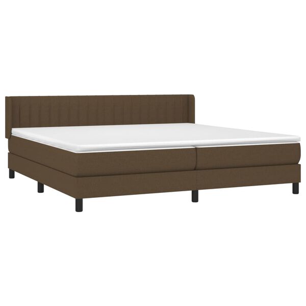 vidaXL Boxspring posteľ s matracom tmavohned&aacute; 200x200 cm l&aacute;tka