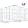 vidaXL Obl&uacute;kov&eacute; gabi&oacute;nov&eacute; ko&scaron;e 5ks 200x50x100/120cm pozinkovan&eacute; železo